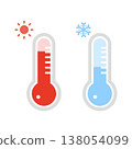 適用於炎熱和寒冷天氣的簡易溫度計圖示 138054099