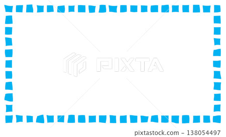 Wavy blue dashed rectangular frame Wavy blue dashed rectangular frame 138054497