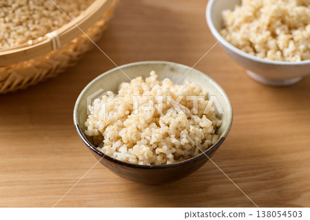 Brown rice served in a bowl Brown rice served in a bowl 138054503