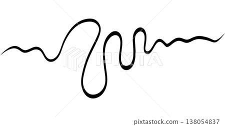 Thin squiggle underline stroke with gentle ups and downs. Minimal continuous line works as highlight for titles, links 138054837