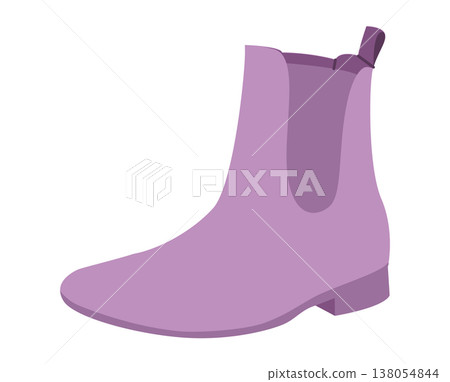 Lilac Chelsea boot women color flat. Clean ankle boot for smart casual styling and mid season looks. Technical fashion Lilac Chelsea boot women color flat. Clean ankle boot for smart casual styling and mid season looks. Technical fashion 138054844