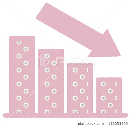 Simple bar graph icon, downward sloping to the right, Daisy Simple bar graph icon, downward sloping to the right, Daisy 138055593