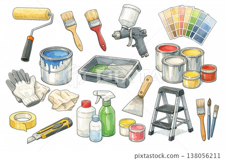 繪畫和DIY相關插圖集 138056211
