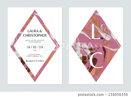 Floral wedding invitation card template design, colorful eucalyptus leaves Floral wedding invitation card template design, colorful eucalyptus leaves 138056356