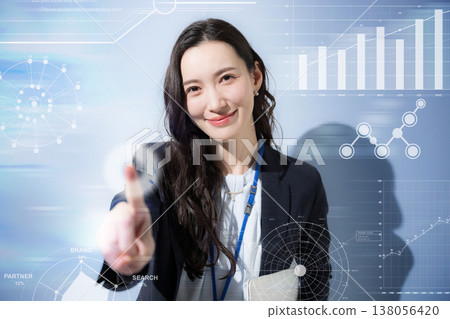 AI data analysis enables rapid growth and success in the future and success image of women's businesses. AI data analysis enables rapid growth and success in the future and success image of women's businesses. 138056420