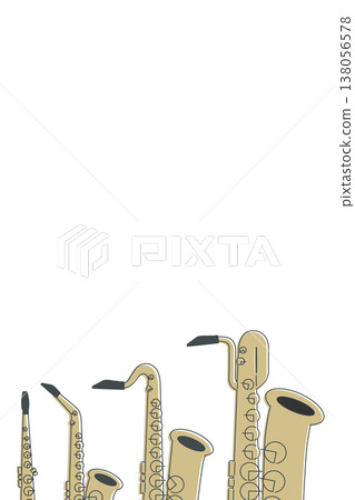 Saxophone Quartet Frame, Vertical, Simple Material Saxophone Quartet Frame, Vertical, Simple Material 138056578