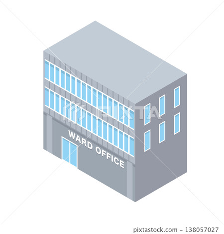 Illustration of the ward office building Illustration of the ward office building 138057027