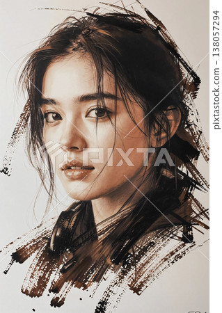 墨水畫的女人 138057294