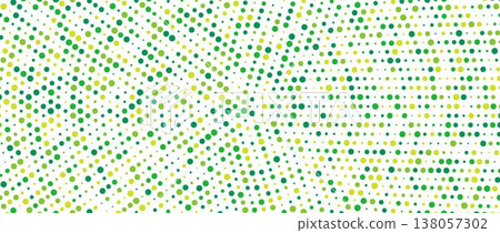 Fresh green radial pattern background. Abstract spring dotted concentric circles wallpaper. Circular halftone dots comic texture backdrop. Vector spring cartoon pop art overlay for poster, banner 138057302