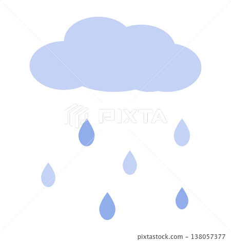 簡單的雨雲降落天氣示意圖 | 雲、雨、雨季、天氣 138057377
