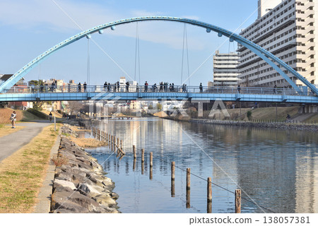 Fureai Bridge over the Kyunaka River Fureai Bridge over the Kyunaka River 138057381