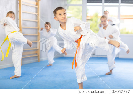 Kids are dedicated to their martial arts Kids are dedicated to their martial arts 138057757