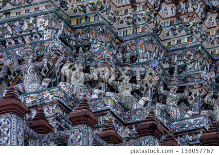 oriental pagoda at Wat Arun Ratchawararam in bangkok thailand 138057767