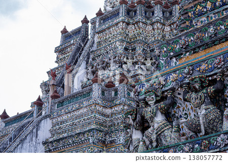 oriental pagoda at Wat Arun Ratchawararam in bangkok thailand oriental pagoda at Wat Arun Ratchawararam in bangkok thailand 138057772