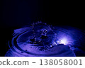 Droplets and ripples splashing on the water's surface [Purple] 138058001