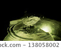 Droplets and ripples splashing on the water's surface [Yellow 1] 138058002