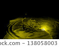 Droplets and ripples splashing on the water's surface [Yellow 2] 138058003