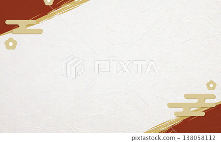 Brush-painted decorations and a Japanese-style background made of washi paper. Brush-painted decorations and a Japanese-style background made of washi paper. 138058112