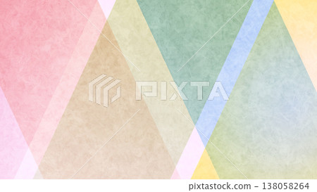 A background featuring a pastel-colored geometric pattern using textured triangles. 138058264