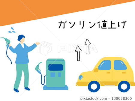 Men are surprised by the surge in gasoline prices. Men are surprised by the surge in gasoline prices. 138058300