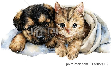 watercolor portrait of a cat 138059062