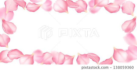 Delicate Pink Petals Frame on White Canvas Delicate Pink Petals Frame on White Canvas 138059360