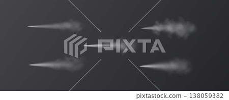 Realistic Smoke Trails on Dark Background Realistic Smoke Trails on Dark Background 138059382