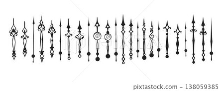 Elegant Clock Hands Collection Vector Elegant Clock Hands Collection Vector 138059385