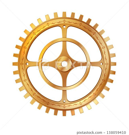 Golden Gear with Ornamental Design Golden Gear with Ornamental Design 138059410