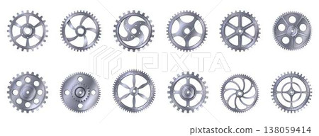 Set of Various Mechanical Gears 138059414