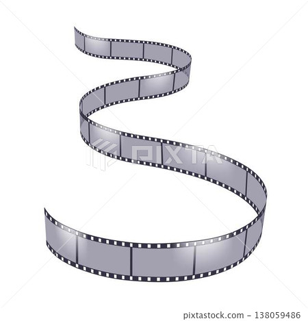 Curved Film Strip on White Background Illustration Curved Film Strip on White Background Illustration 138059486