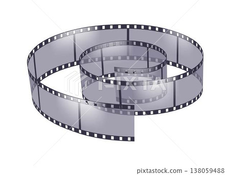 Curved Transparent Film Strip Illustration Curved Transparent Film Strip Illustration 138059488