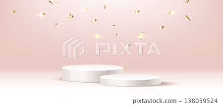 Minimalistic Stage with Sparkling Gold Elements Minimalistic Stage with Sparkling Gold Elements 138059524