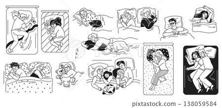 Various Sleeping Positions for Peaceful Rest 138059584