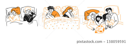 Family Dynamics at Bedtime Illustrated Family Dynamics at Bedtime Illustrated 138059591