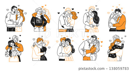 Romantic Couples Embracing Each Other Lovingly 138059783