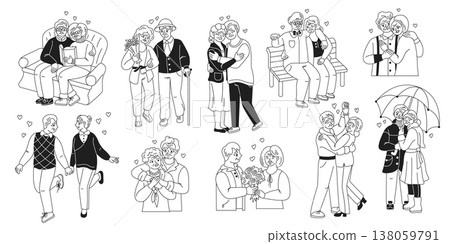 Elderly Couples Displaying Affection 138059791
