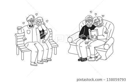 Elderly Couples Enjoying Tender Moments Elderly Couples Enjoying Tender Moments 138059793