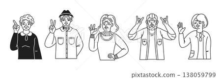 Diverse Elderly People Expressing Positivity 138059799