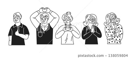 Diverse Expressions of Elderly Characters 138059804