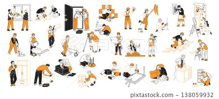 Diverse Construction and Home Improvement Activities 138059932