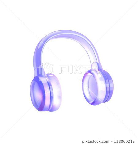 3D Illustration of Glossy Purple Headphones 3D Illustration of Glossy Purple Headphones 138060212