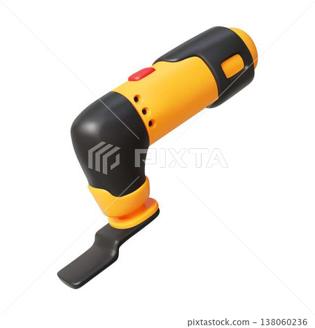 Compact Electric Oscillating Tool on White Background 138060236