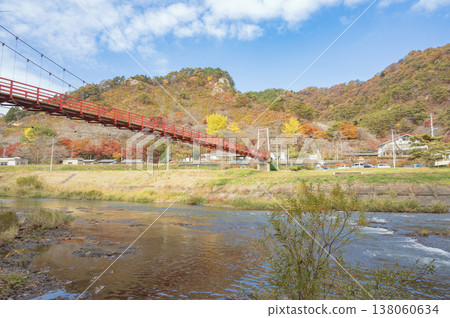Fukushima Ayu Suspension Bridge and Kuji River (Yatsuri Town) 138060634