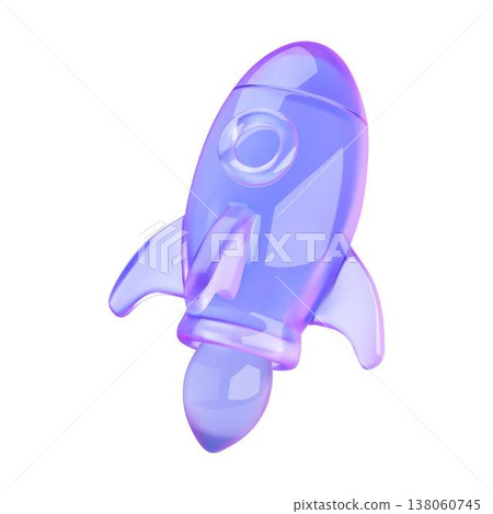 Purple Translucent Toy Rocket Illustration Purple Translucent Toy Rocket Illustration 138060745