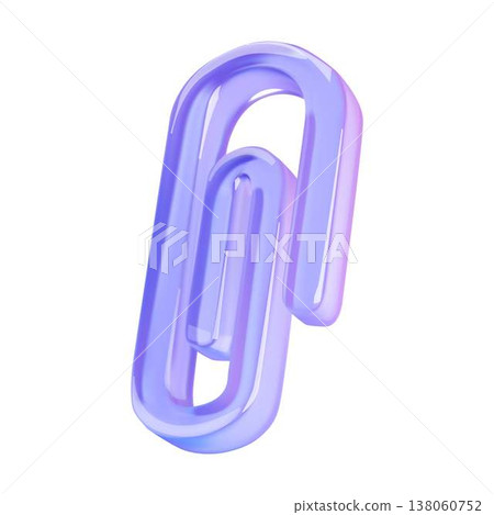 Stylized Purple and Blue Paperclip Illustration Stylized Purple and Blue Paperclip Illustration 138060752