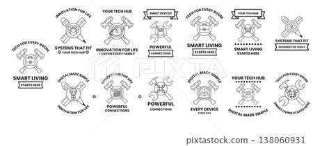 Black-and-white logo templates feature stylized human figures Black-and-white logo templates feature stylized human figures 138060931