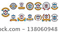 Set of colorful, vintage-style emblems and badges 138060948