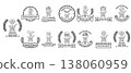 Monochrome logo set displays vintage, elegant, and classic designs 138060959