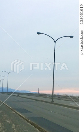 Sunset and streetlight 138061619